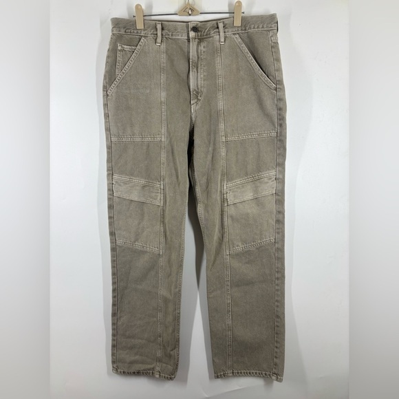 NWOT AGOLDE Cooper High-Rise Cargo Jeans Tan Cream Loose Fit 31 - Picture 2 of 10